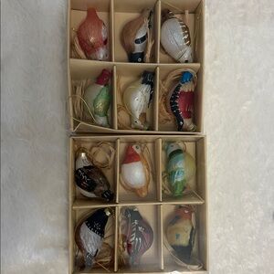 Handcrafted Bird Ornaments Set - Multicolor